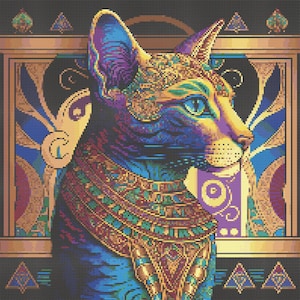 Egyptian Cat 4 Cross-Stitch Pattern Digital Download