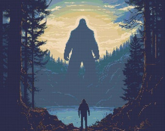 Bigfoot Scene 7 Cross-Stitch Pattern Digital Download