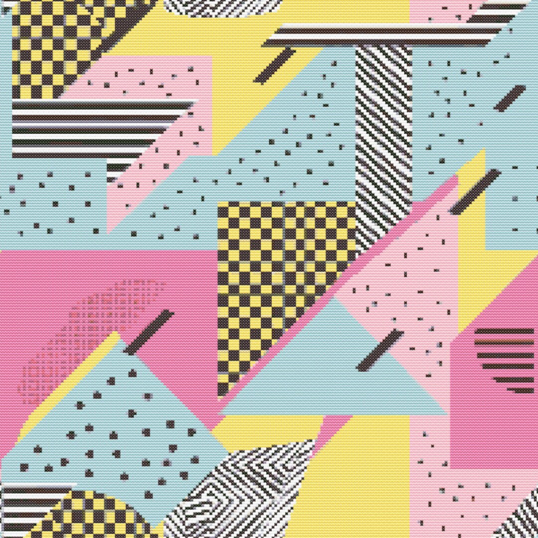 1980s Abstract Pattern 1 Cross-stitch Pattern Digital Download - Etsy