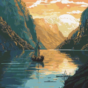 Norwegischer Fjord 2 Kreuzstichmuster Digital Download