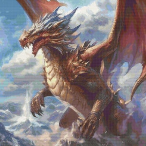 Fantasy Dragons 6 Cross-Stitch Pattern Digital Download