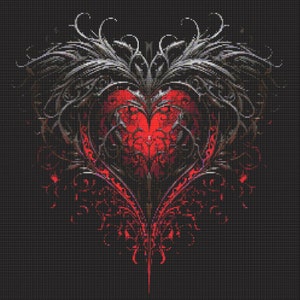Gothic Heart 8 Cross-Stitch Pattern Digital Download