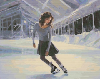 Figure Skater Scene 8 Cross-Stitch Pattern Digital Download