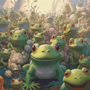 Frog Convention 1 Cross-Stitch Pattern Digital Download