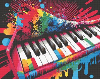 アート・デザイン・音楽 Complete Works for Keyboard Instruments5 City Keys - Vibrant Keyboard Canvas Print, Urban-inspired Piano