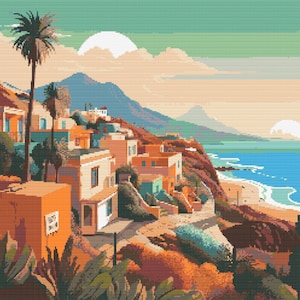 Canary Islands Scene 4 Cross-Stitch Pattern Digital Download