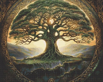 Tree of Life Scene 4 Cross-Stitch Pattern PDF Instant Download