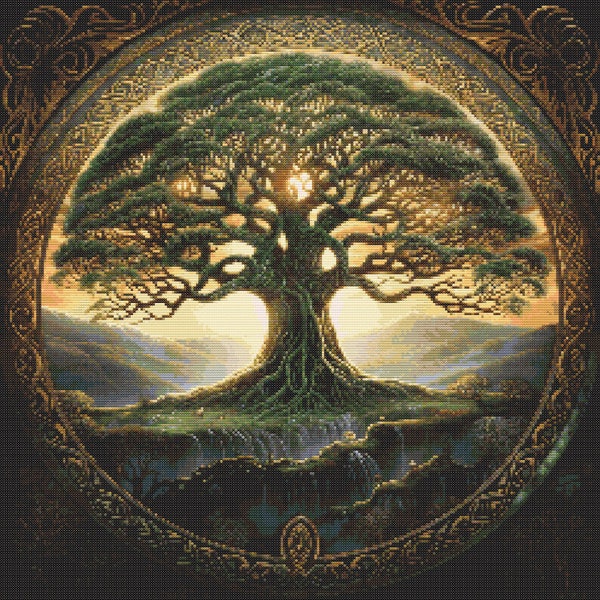 Tree of Life Scene 4 Cross-Stitch Pattern PDF Instant Download