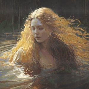 Princess in the River Cross-Stitch Pattern Digital Download
