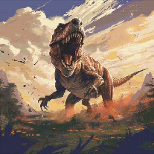 Tyrannosaurus Rex 8 Cross-Stitch Pattern Digital Download