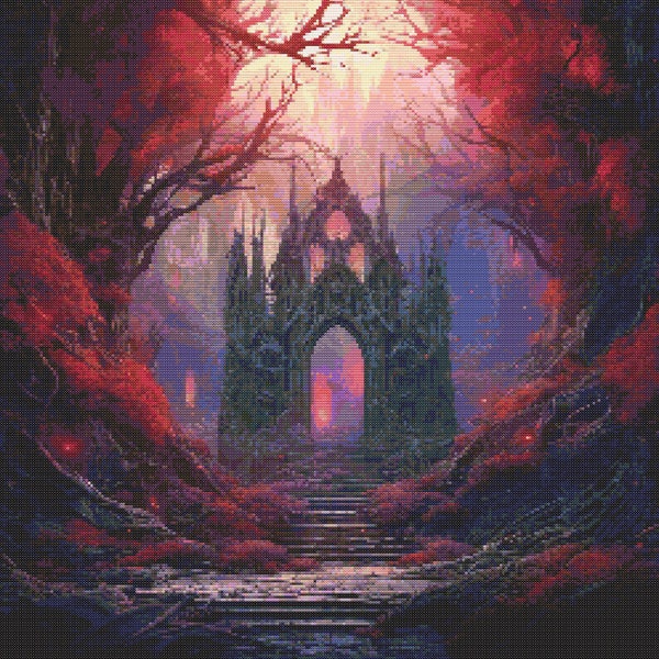 Gothic Fantasy Scene 4 Cross-Stitch Pattern Digital Download
