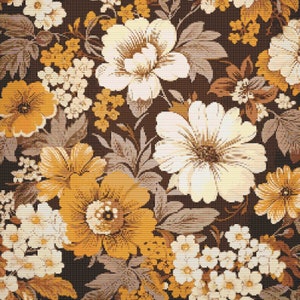 1970s Vintage Floral Pattern 3 Cross-Stitch Pattern Digital Download