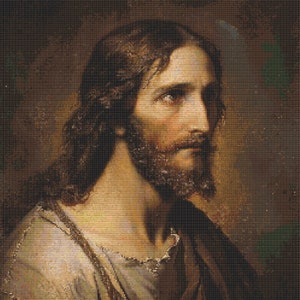 Portrait of Jesus 2 Cross-Stitch Pattern Digital Download