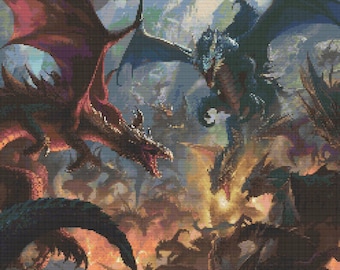 Fantasy Dragons 5 Cross-Stitch Pattern Digital Download