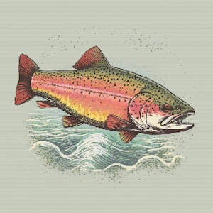 Rainbow Trout 2 Cross-Stitch Pattern Digital Download