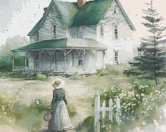 Anne of Green Gables House Cross-Stitch Pattern Digital Download