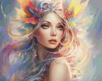 Magical Rainbow Fairy 3 Cross-Stitch Pattern Digital Download