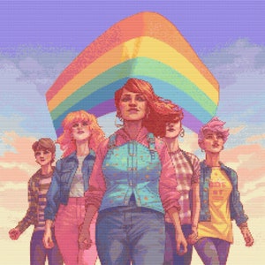 Lesbian Pride Cross-Stitch Pattern Digital Download