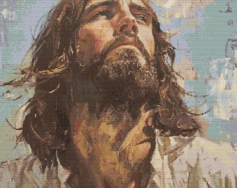Portrait of Jesus 5 Cross-Stitch Pattern Digital Download