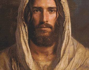 Portrait of Jesus 1 Cross-Stitch Pattern Digital Download