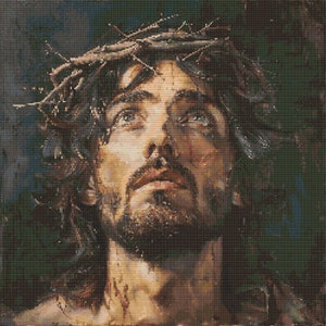 Portrait of Jesus 3 Cross-Stitch Pattern Digital Download