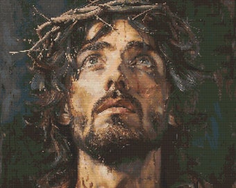Portrait of Jesus 3 Cross-Stitch Pattern Digital Download