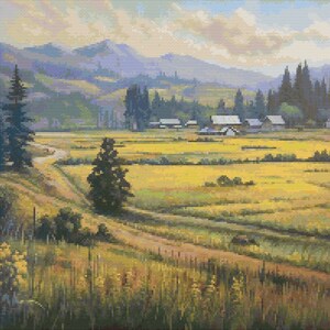 Oregon Countryside 1 Cross-Stitch Pattern Digital Download