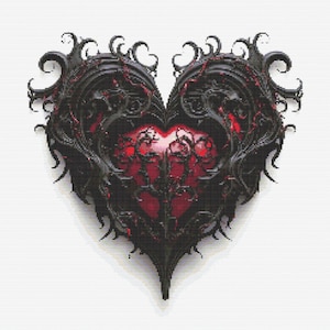 Gothic Heart 7 Cross-Stitch Pattern Digital Download
