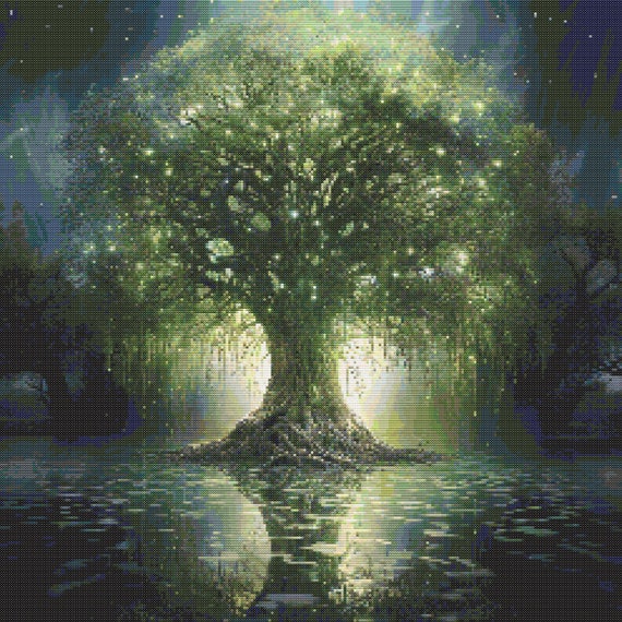 Buy Weeping Willow Tree of Life 5 Cross-stitch Pattern Digital