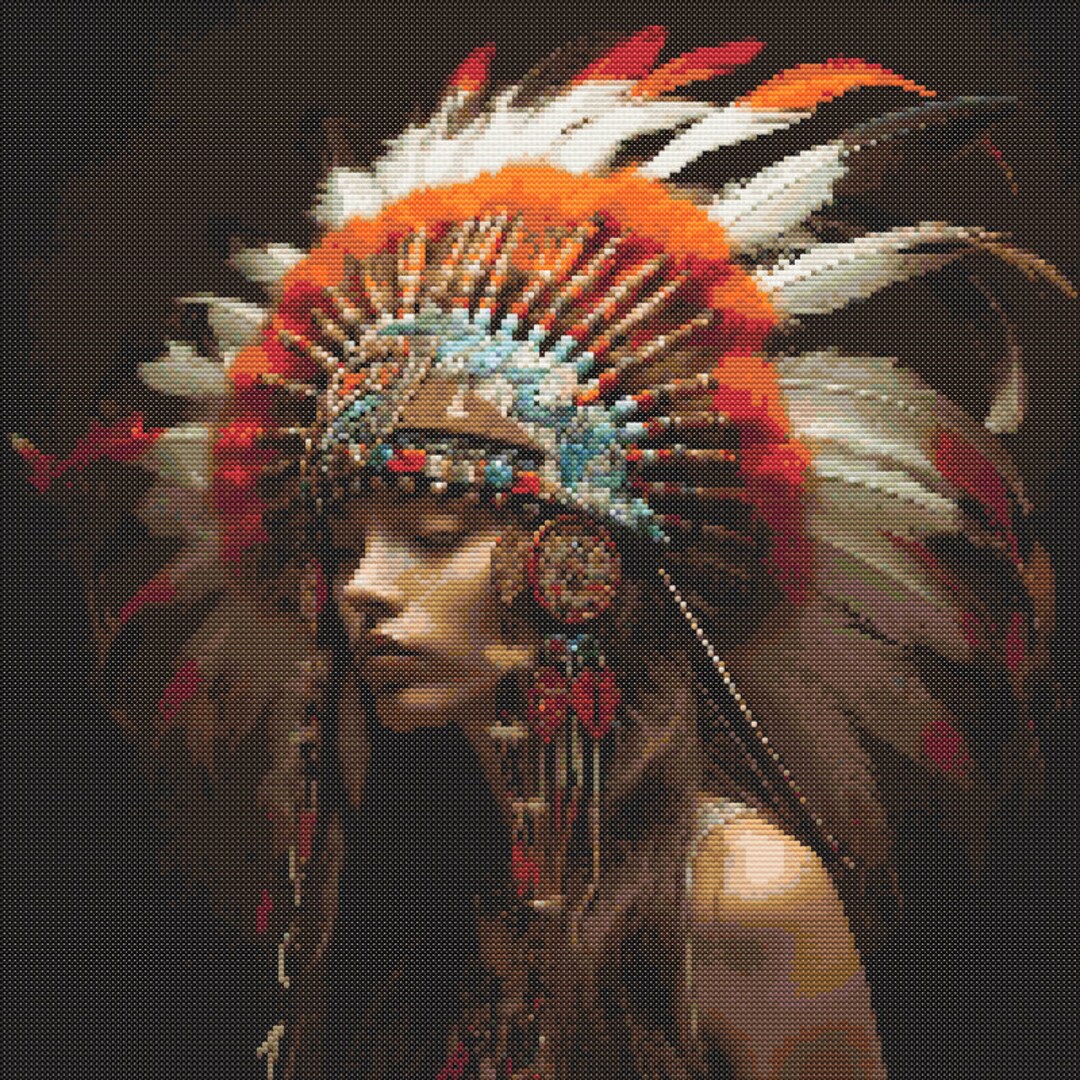 Head Ress Pattern Native American Headdress 3 Cross-stitch Pattern Digital Download - Etsy