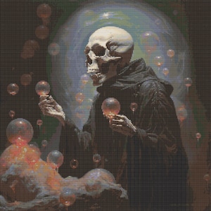 Death Blowing Bubbles 2 Cross-Stitch Pattern Digital Download