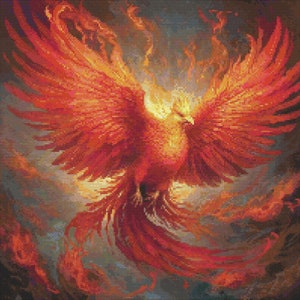 Phoenix Rising 1 Cross-Stitch Pattern Digital Download