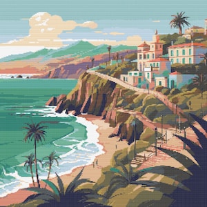 Canary Islands Scene 2 Cross-Stitch Pattern Digital Download