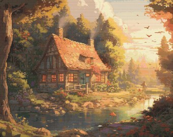 Cottagecore Motiv 8 Kreuzstichmuster Digitaler Download