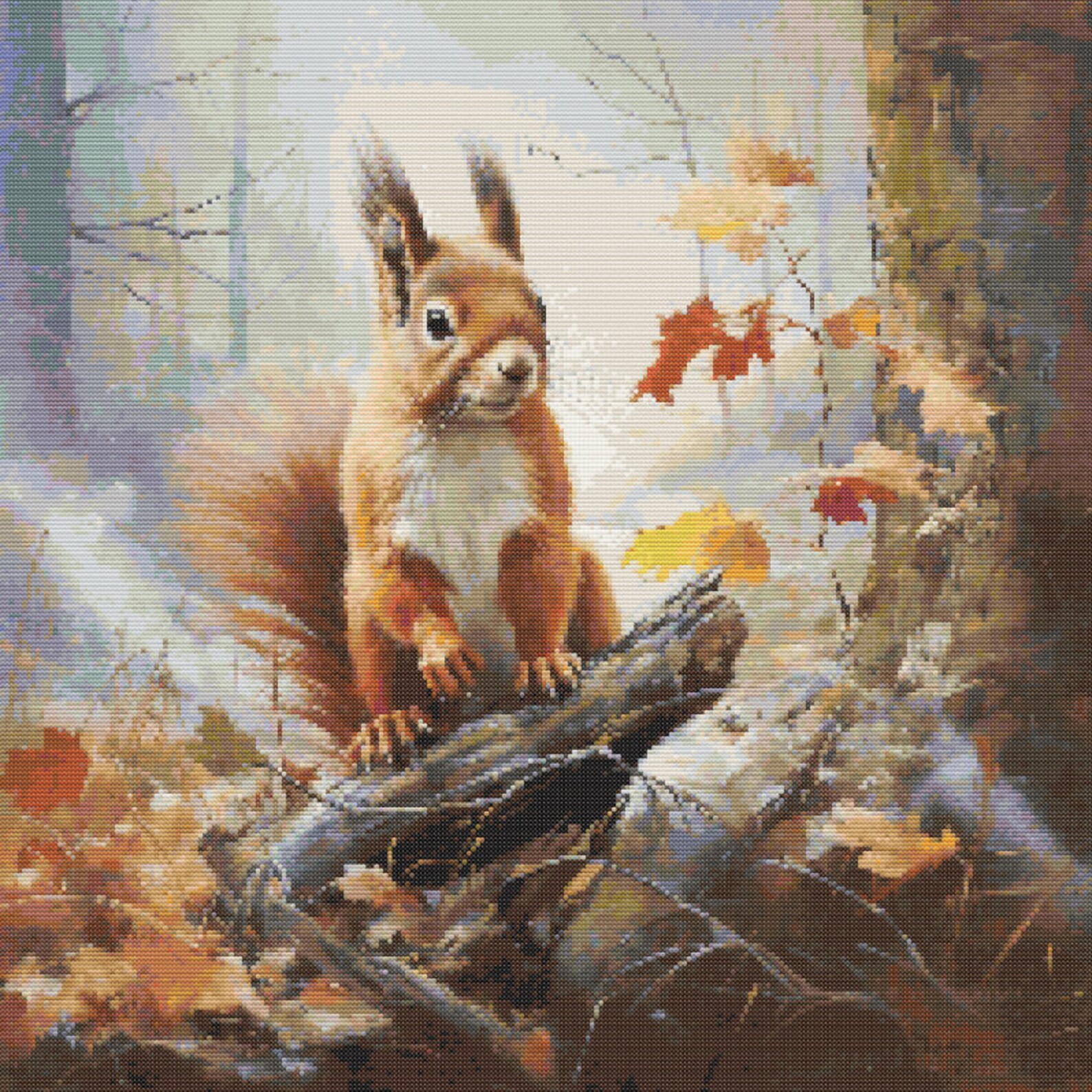 Red Squirrel Scene 1 Cross-stitch Pattern Digital Download - Etsy
