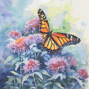 Monarch Butterfly 2 Cross-Stitch Pattern Digital Download