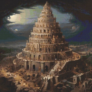Tower of Babel 1 Cross-Stitch Pattern Digital Download
