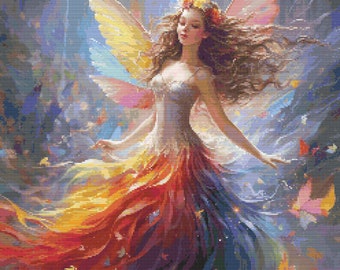 Magical Rainbow Fairy 2 Cross-Stitch Pattern Digital Download