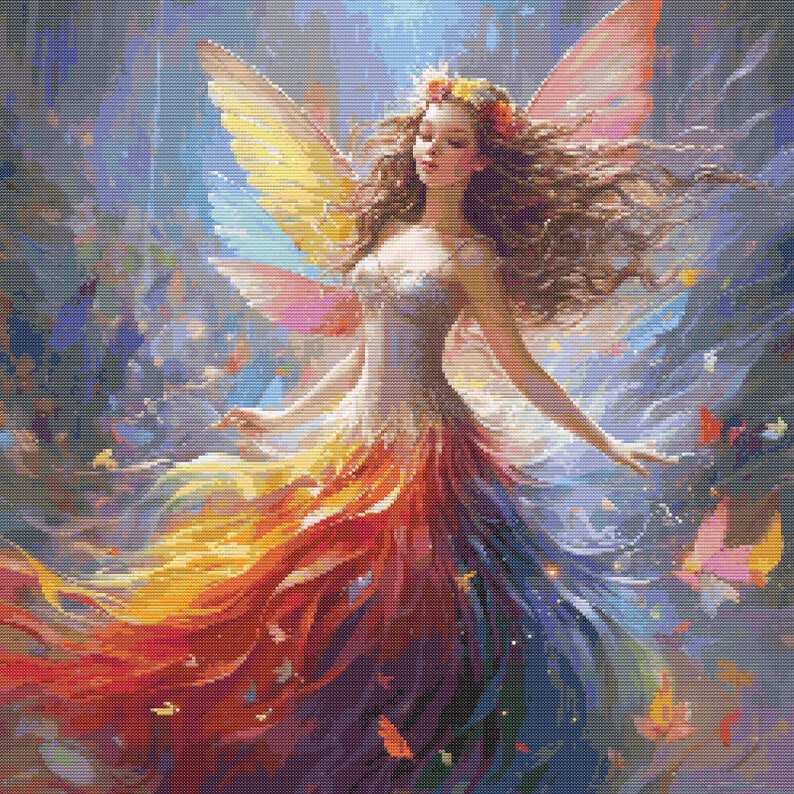 Magical Rainbow Fairy 2 Cross-Stitch Pattern Digital Download image 1