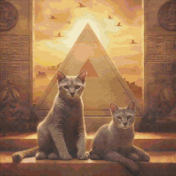 Egyptian Mau Cat Cross-stitch Pattern Digital Download