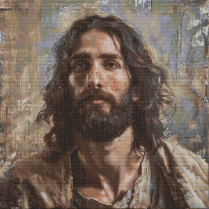 Portrait of Jesus 8 Cross-Stitch Pattern Digital Download