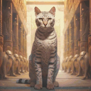 Egyptian Mau Cat 3 Cross-Stitch Pattern Digital Download