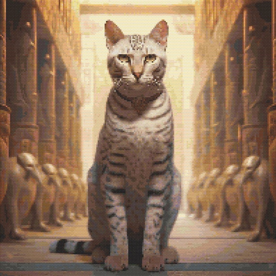 Egyptian Mau Cat Cross-stitch Pattern Digital Download