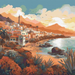 Canary Islands Scene 3 Cross-Stitch Pattern Digital Download