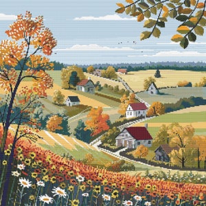 Belarus Countryside Scene 8 Cross-Stitch Pattern Digital Download