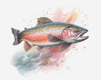 Rainbow Trout 3 Cross-Stitch Pattern Digital Download