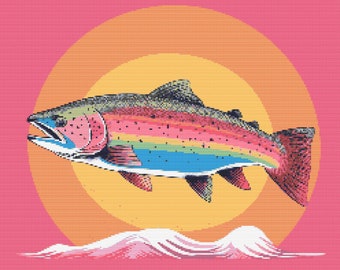 Rainbow Trout 1 Cross-Stitch Pattern Digital Download