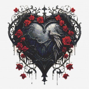 Gothic Heart 4 Cross-Stitch Pattern Digital Download