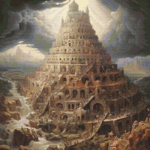 Tower of Babel 4 Cross-Stitch Pattern Digital Download