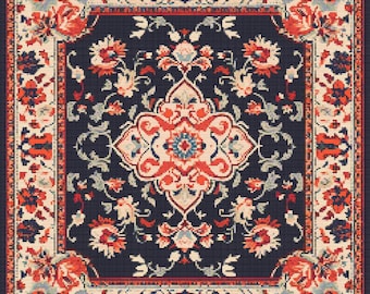 Oriental Rug Pattern 4 Cross-Stitch Pattern Digital Download